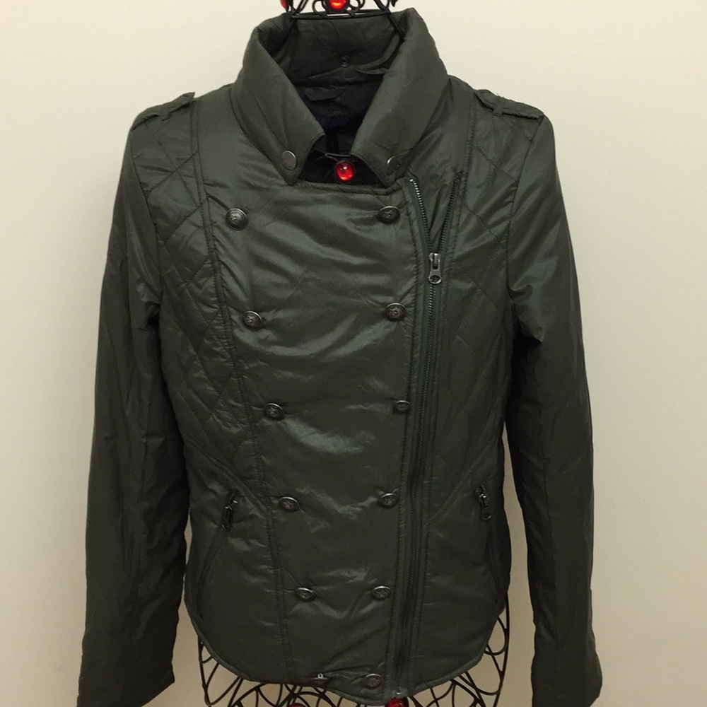 Womens Army Green Size M Lightweight Zip Jacket Medium